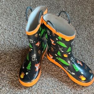 Unisex Rain Boots with Outdoor Camping Design